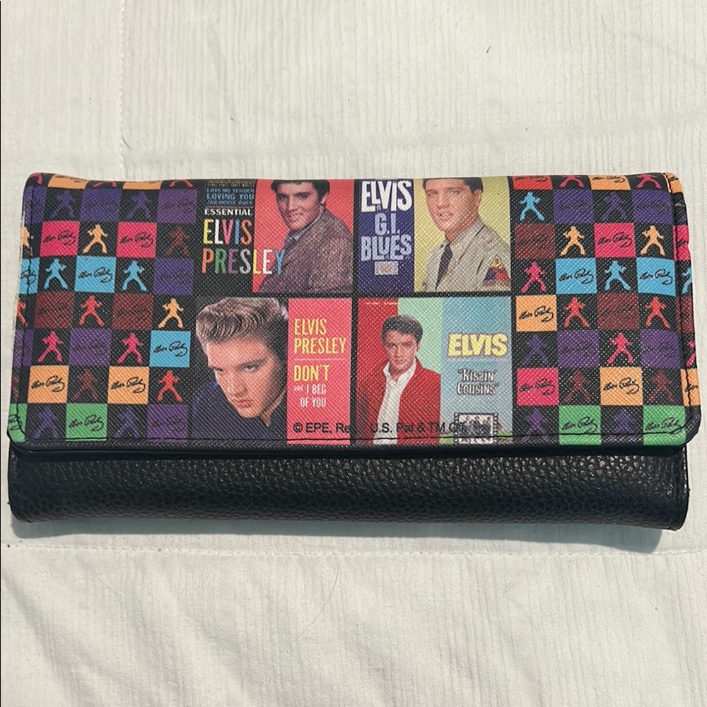 Black Elvis Presley Wallet with Retro Design